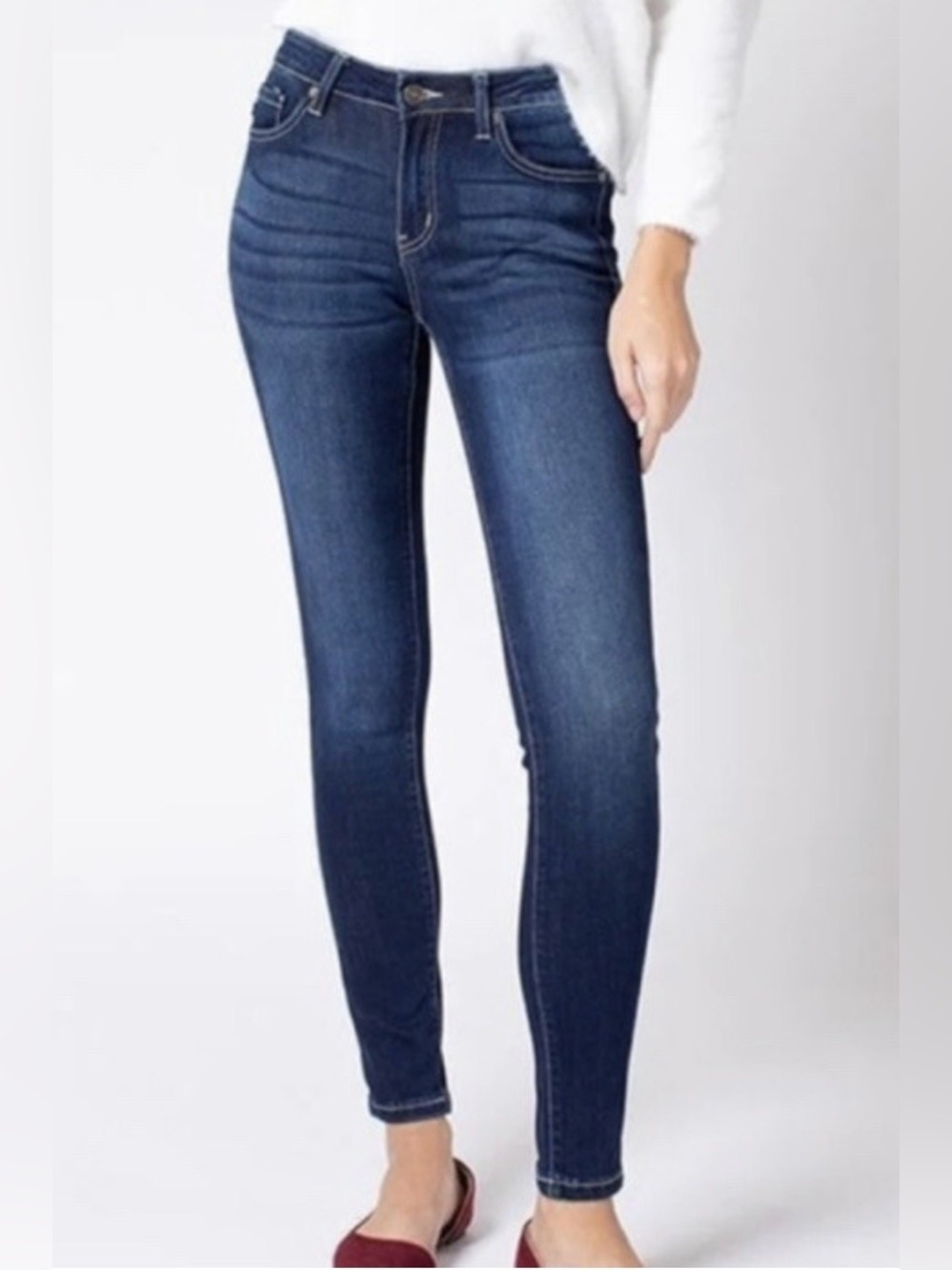 KanCan High-Rise Skinny Dark Blue Jeans size 28 - Picture 1 of 11